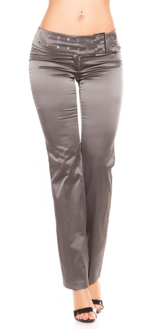 trousers with buckle and pinstripes Anthracite
